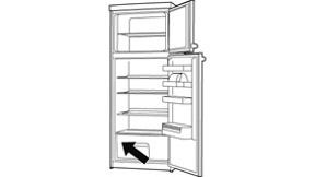 Холодильники с верхней морозильной камерой Bosch, место расположения информационной таблички.