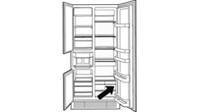 Холодильники Side-by-Side Bosch, место расположения информационной таблички.