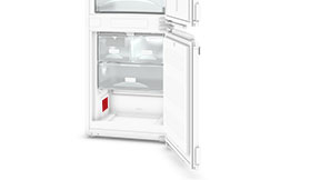 Встраиваемые холодильно-морозильные комбинации Miele, место расположения информационной таблички.