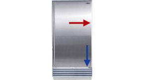 Холодильники Sub-Zero, место расположения информационной таблички.